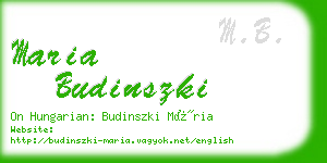 maria budinszki business card